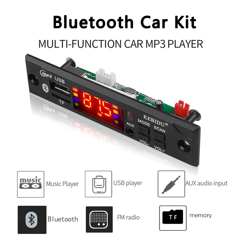 Moduł audio Bluetooth do samochodu z zasilaniem 12V