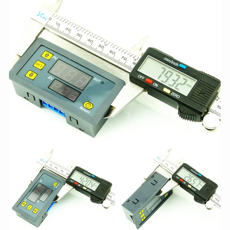 Widok przodu modułu z zaznaczonymi wymiarami