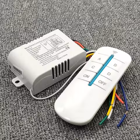 Włącznik Światła z Pilotem 4 Kanały 220V – Odbiornik do Automatyzacji Żyrandoli i Lamp