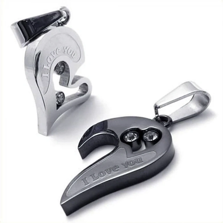 Dwa wisiorki serca dla zakochanych par