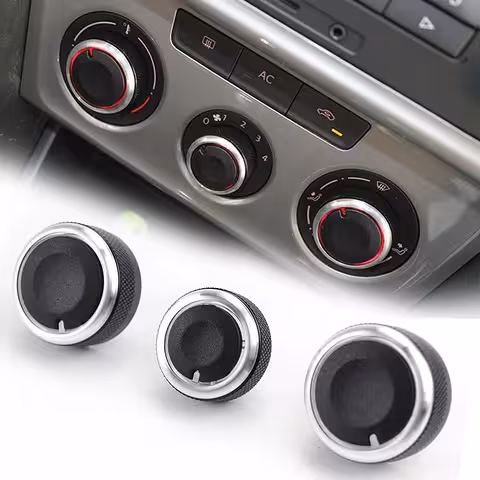 Zestaw 3 Przyciski Klimatyzacji AC Deska VW Golf 5 6 Passat B6 B7 Skoda Octavia 2 – Aluminium