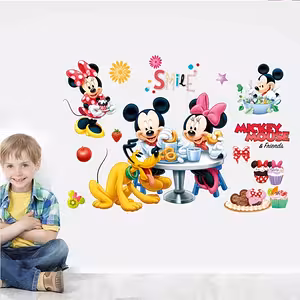 Naklejka Ścienna Mickey Mouse Samoprzylepna, Dekoracyjna do Pokoju Dziecięcego