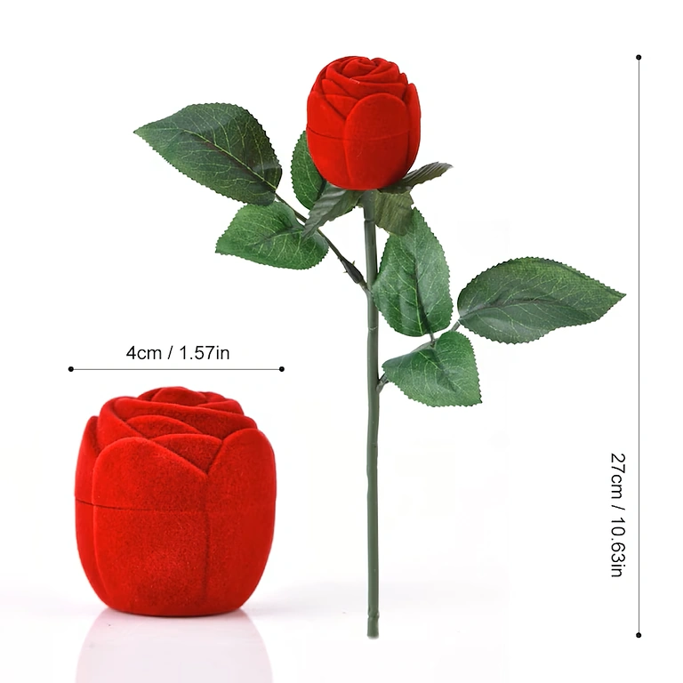Pudełko zaręczynowe – aksamitny design róży
