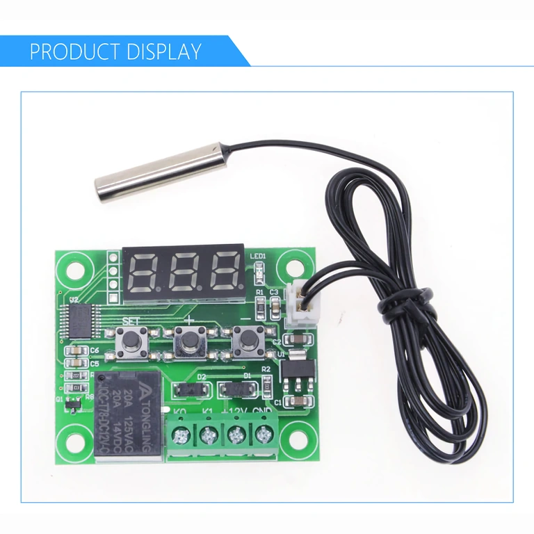 Wyświetlacz cyfrowy z pokazywaniem temperatury dziesiętnej dla termostatu W1209