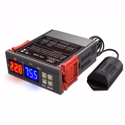 Kontroler Termostatu Higrostat Cyfrowy STC-3028 220V z Czujnikiem Wilgotności