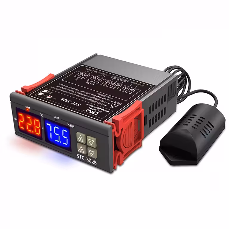 Kontroler Termostatu Higrostat Cyfrowy STC-3028 220V z Czujnikiem Wilgotności