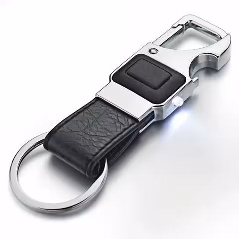 Luksusowy Brelok Skórzany do Kluczy Samochodowych z LED i Otwieraczem do Butelek – Elegancki Prezent dla Mężczyzn