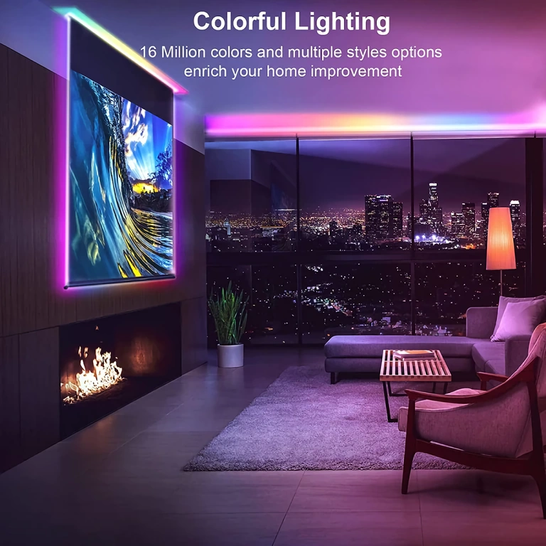 Taśma świetlna 300 LED RGB, pilot i łączność bluetooth