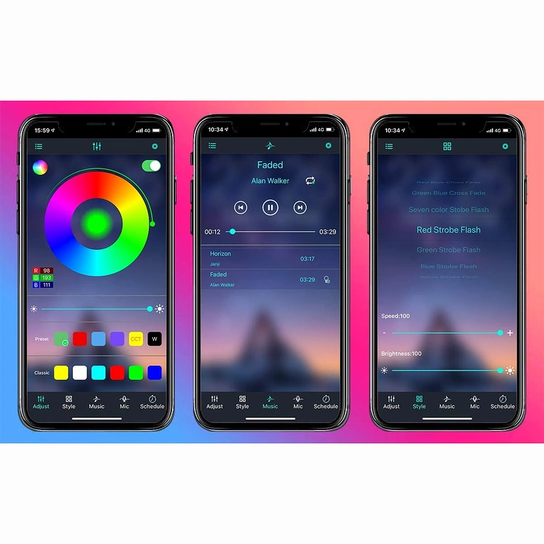 Taśma LED do telewizora z oświetleniem ambientowym, regulacją intensywności i kolorów