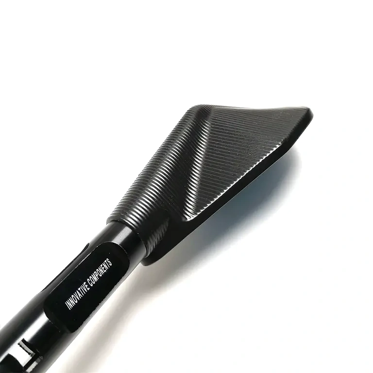 Czarne sportowe lusterka na kierownicę, aluminium z panoramiczną szybą