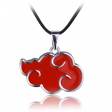 Łańcuch z Wisiorkiem Naruto Cosplay Akatsuki Red Cloud – Biżuteria Anime Otaku Sharingan