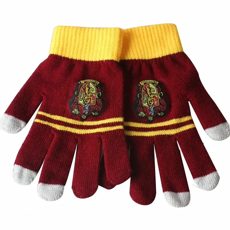Rękawiczki w stylu Harry Potter Gryffindor dla dzieci i dorosłych, idealne na sezon zimowy