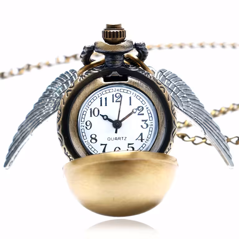 Zegarek Kieszonkowy z Łańcuszkiem – Harry Potter Golden Snitch Quidditch (Quartz)