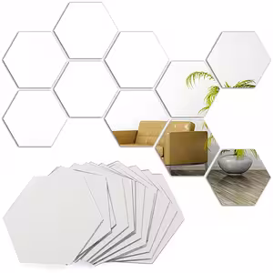 Zestaw Luster Hexagonalnych Samoprzylepnych – Akrylowe Lusterko na Ścianę, Kształt Hexagonu, Nowoczesny Design