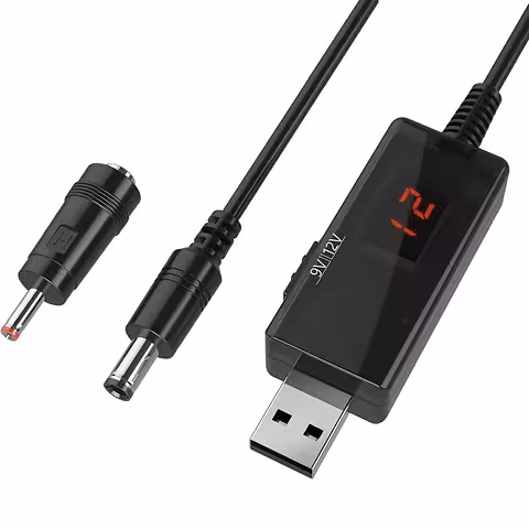 Moduł Konwerter USB 5V na 9V / 12V – Inwerter Step-Up z Wyświetlaczem LED i Funkcją UPS do Samochodu, Routerów i DIY