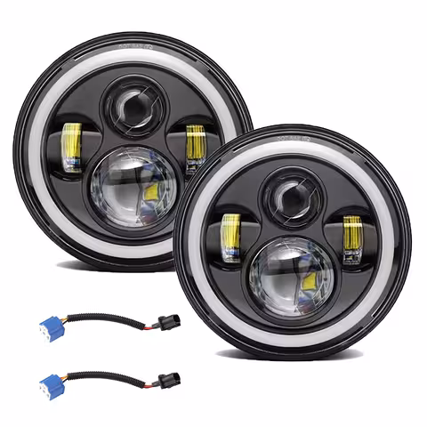 Okrągła Lampa LED 7 cali do Jeep Wrangler, Suzuki Samurai, Nissan Patrol – Wydajne Oświetlenie Auto i Moto