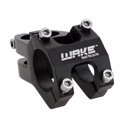Krótka Rura Kierownicy do Roweru MTB – WAKE 31.8 mm Aluminium, Czarna