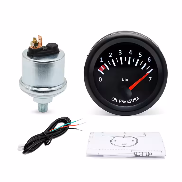 Cyfrowy Wskaźnik Ciśnienia Oleju Silnika – Elektroniczny Manometr do Traktora 12V