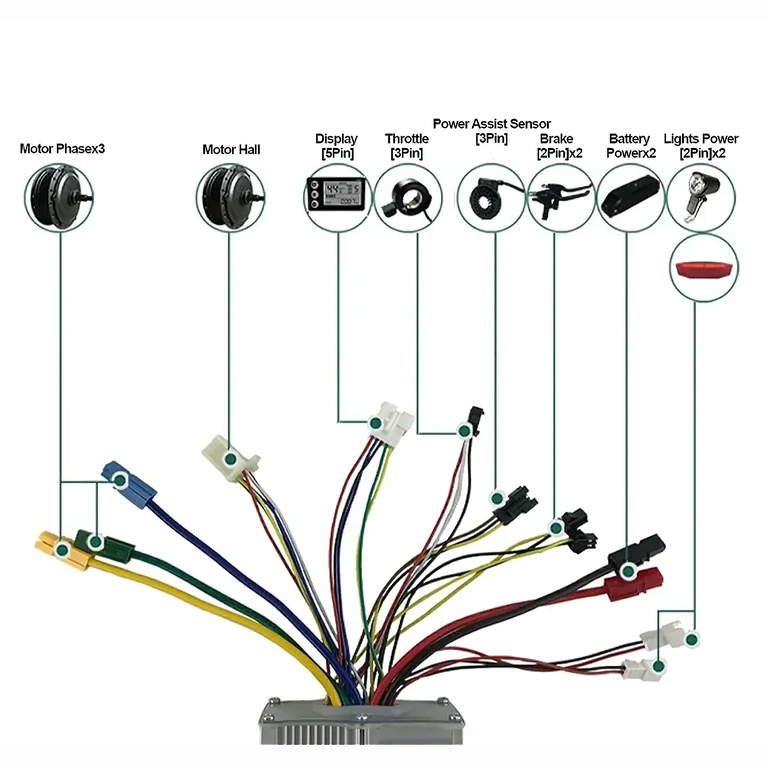 Sterownik 48V do hulajnogi elektrycznej Kontroler kompatybilny z akumulatorami 48V do skuterów
