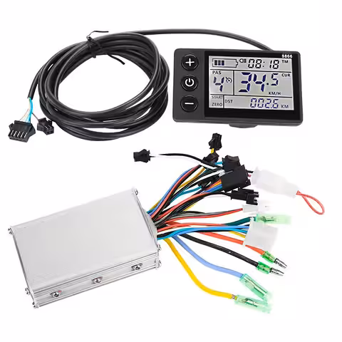 Zestaw Kontroler + Wyświetlacz S866 do Roweru Elektrycznego 24V / 36V / 48V – 250W / 350W