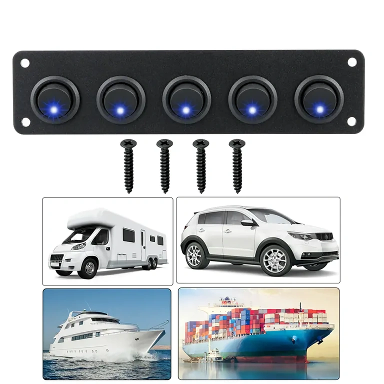 Przykład montażu panelu z przełącznikami w desce rozdzielczej samochodu