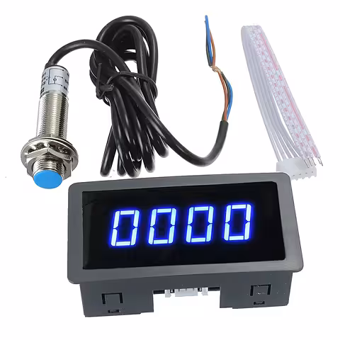 Cyfrowy Tachometr z Czujnikiem Hall do Traktora, Tokarki, Kombajnu – 12V/24V, LED RPM