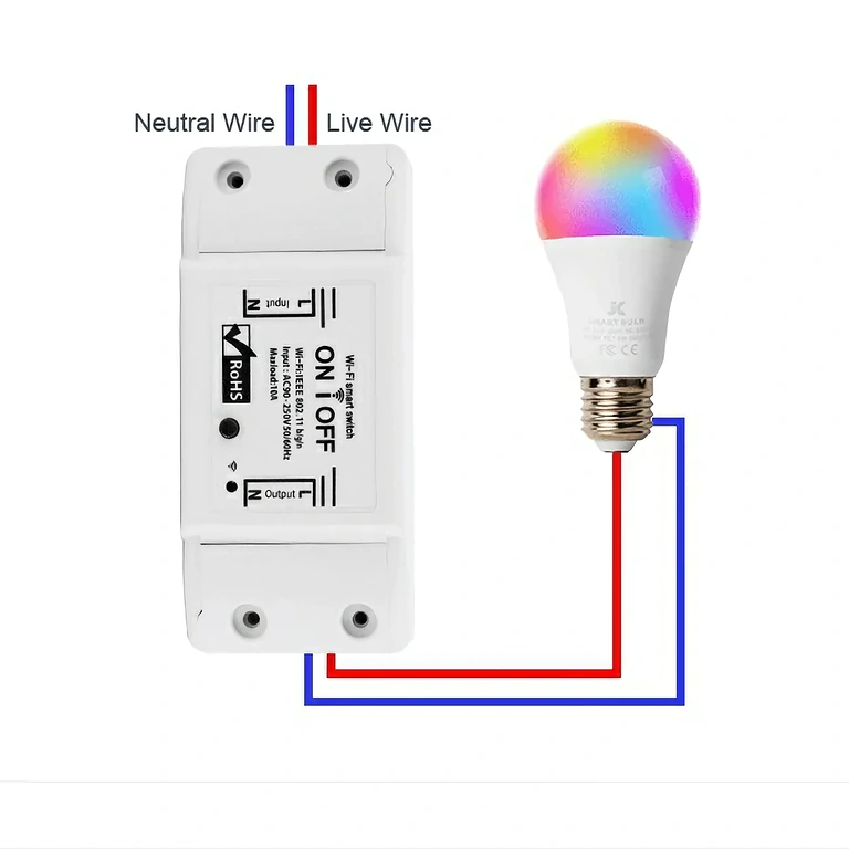 Schemat elektryczny i instrukcje okablowania inteligentnego przekaźnika 1-kanałowego