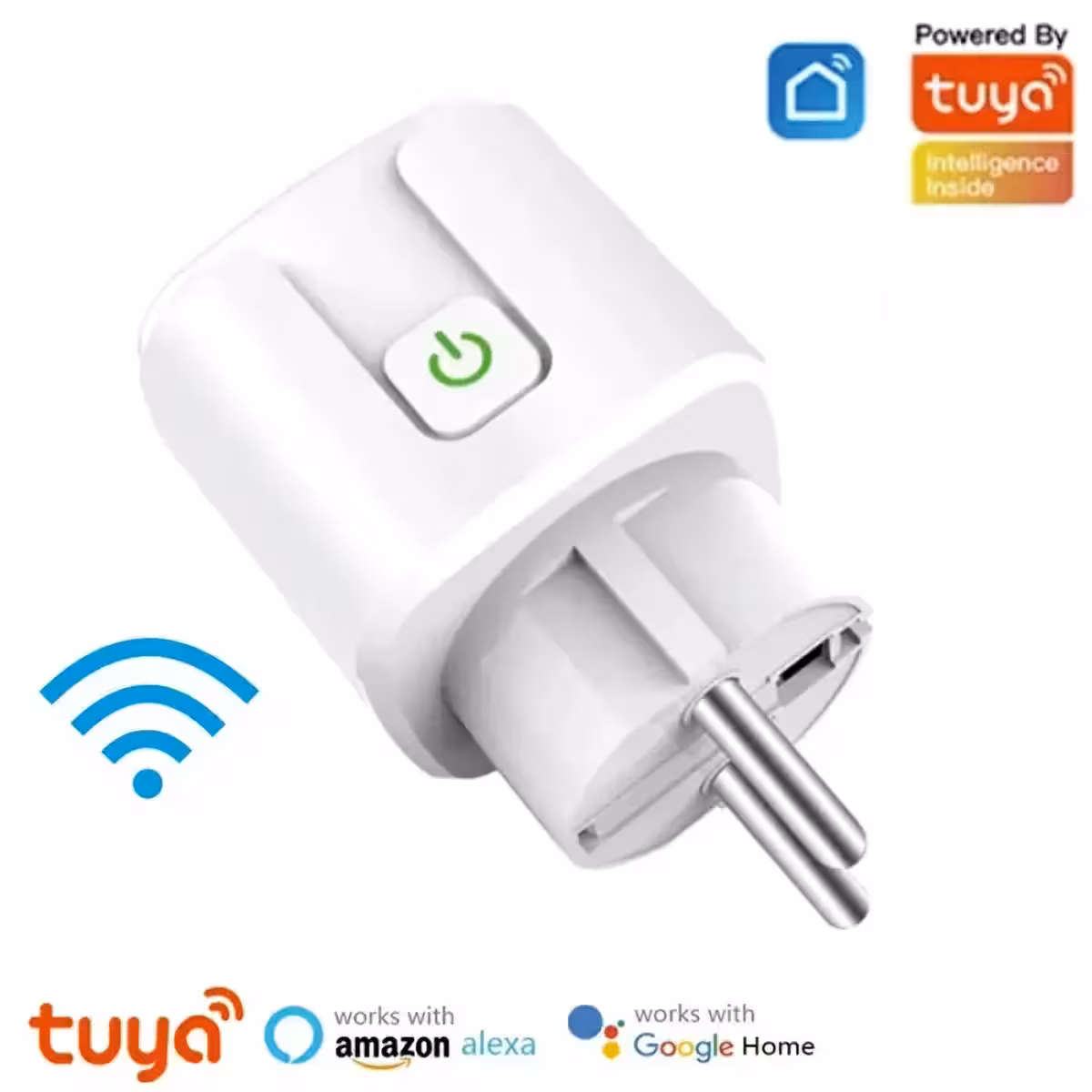 Inteligentne gniazdko WiFi 20A z funkcją monitorowania zużycia – widok z przodu