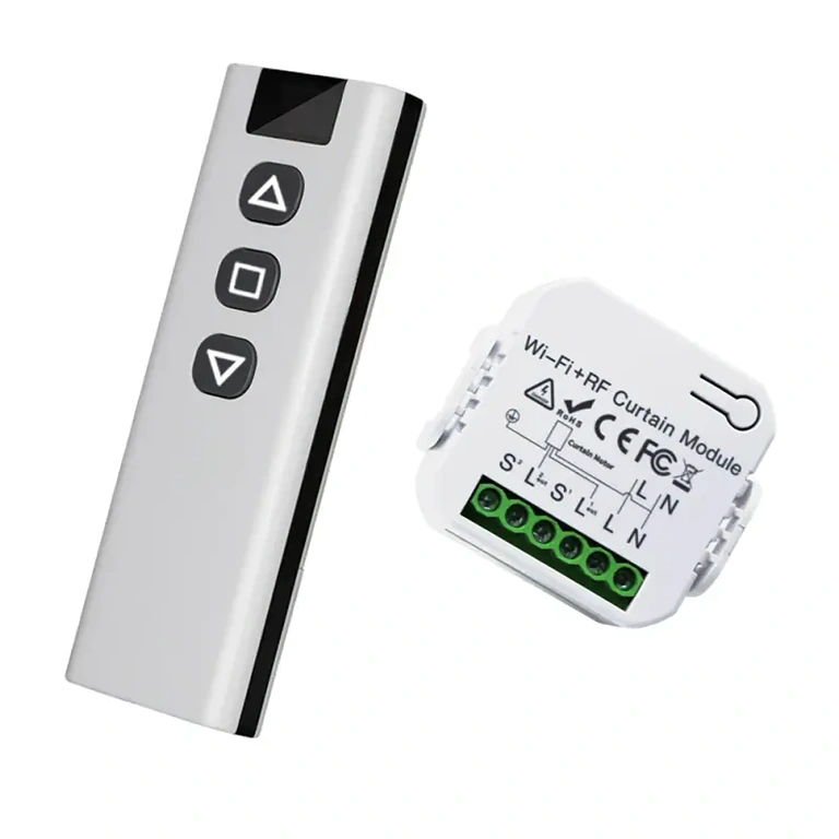 Zbliżenie inteligentnego pilota do zasłon, rolet i żaluzji