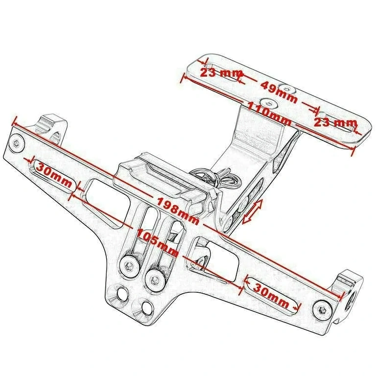 Kompaktowy uchwyt na tablicę motocykla, idealny dla motocykli sportowych
