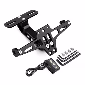 Składany Uchwyt Tablicy Rejestracyjnej do Motocykla z LED, Uniwersalny Sportowy