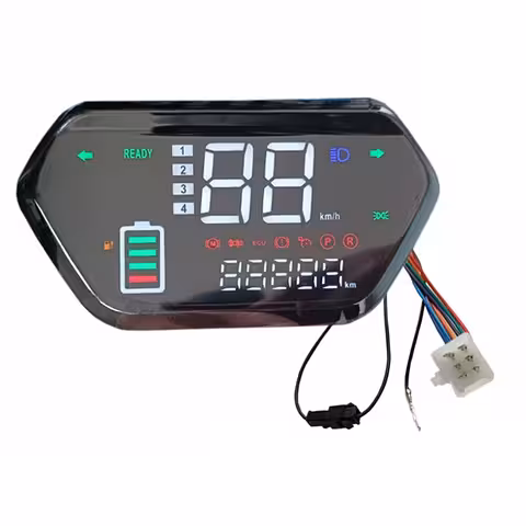 Cyfrowy Wyświetlacz LCD do Deski Rozdzielczej Hulajnogi, Roweru, Skutera Elektrycznego, Harley i CityCoco – Kompatybilny 48V, 60V, 72V