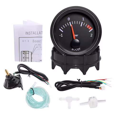 Manometr Turbo Boost 2 Bar – Manometr Turbo 52mm z Wskazaniem i Uchwyt Montażowy