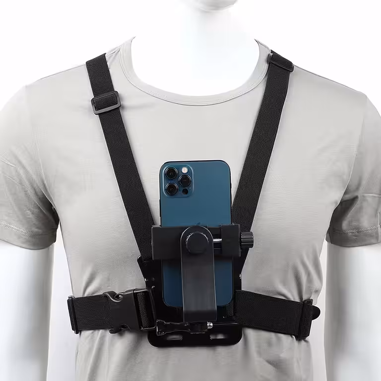 Pas Klatkowy na Telefon i Kamerę GoPro – Regulowany System Montażu Chest Mount