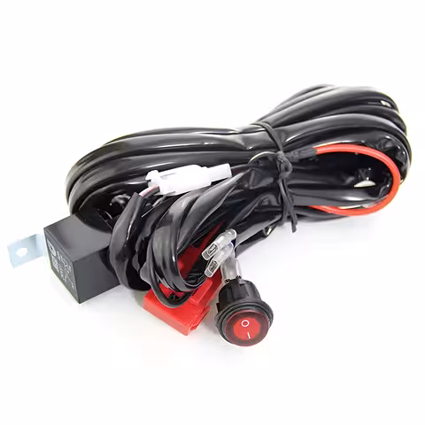 Okablowanie Reflektorów LED Auto Moto 12V – Przekaźnik 40A, Bezpiecznik 30A, Kompatybilne LED BAR