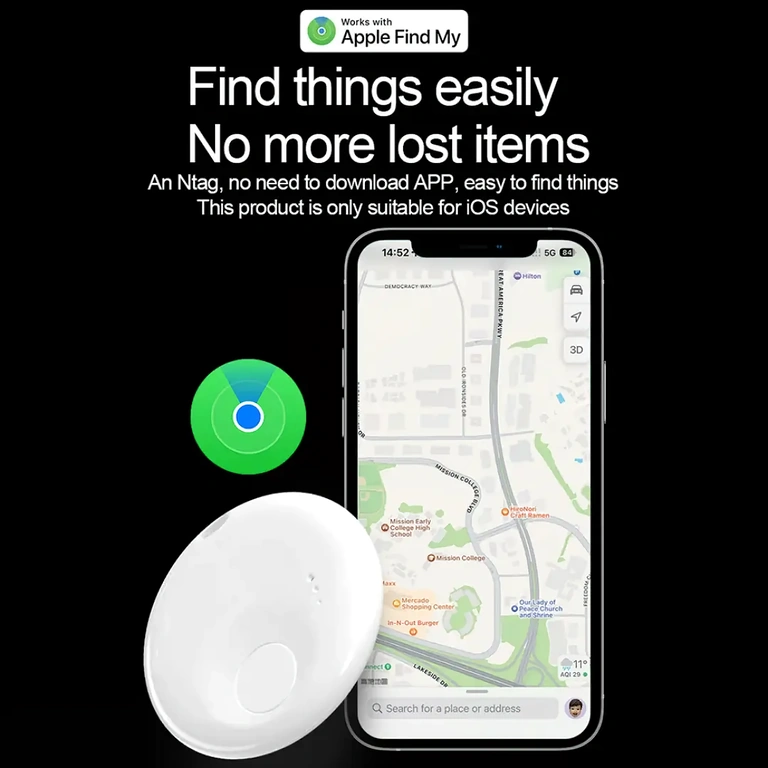 Urządzenie GPS wykorzystujące sieć Find My do lokalizacji