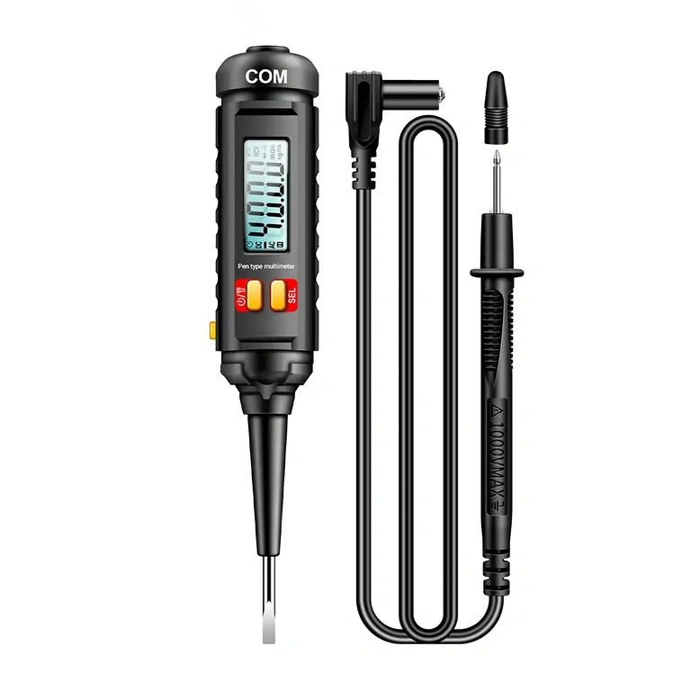 Próbnik napięcia używany do testowania akumulatora samochodowego 12V