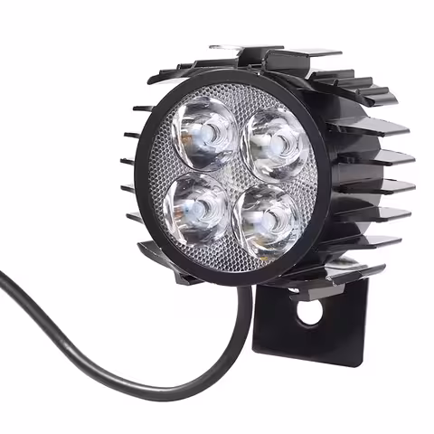 Reflektor LED z Wbudowanym Klaksonem do Hulajnogi i Roweru Elektrycznego – 12V-72V Mocny i Trwały