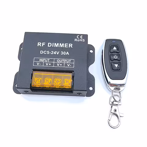 Dimmer do Taśmy LED 5V 12V 24V 30A z Pilotem RF – Kontroler DC do Taśm LED Jednokolorowych