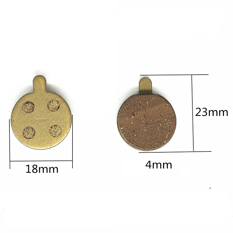 Dokładne wymiary klocków hamulcowych (18 x 23 x 4 mm)