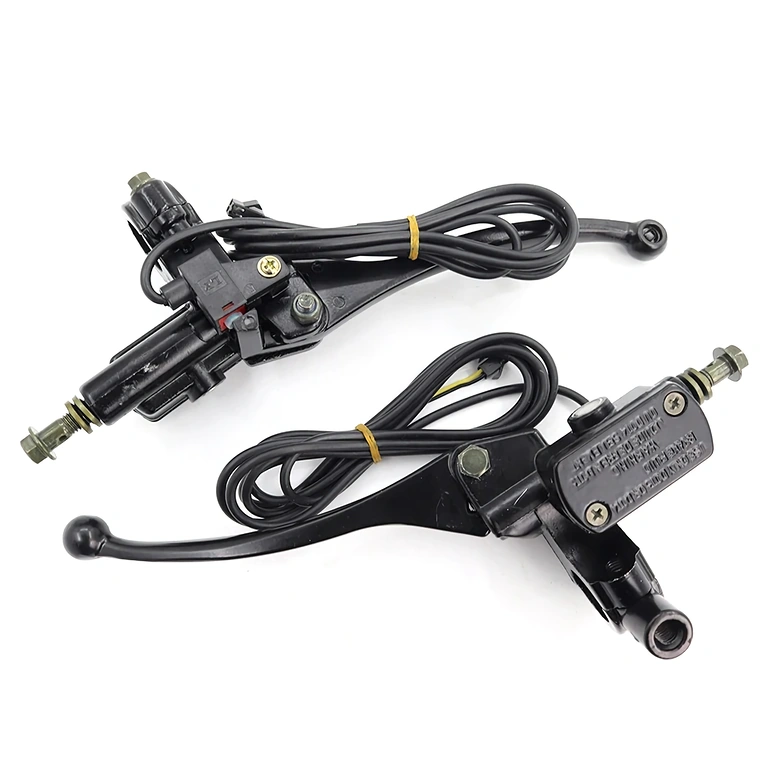 Kompletny zestaw dźwigni hamulca do skutera elektrycznego, obie strony.