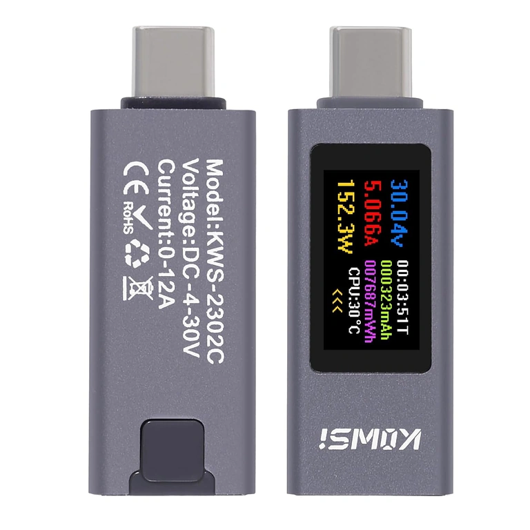 Widok pod wieloma kątami KWS-2302C Wielokrotne zdjęcia USB C Tester KWS-2302C