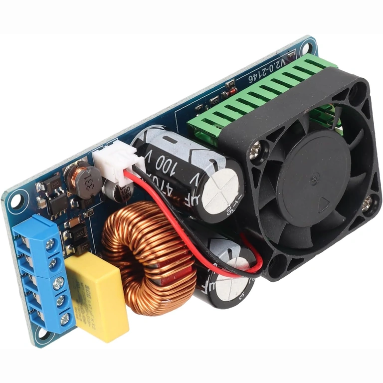 Szczegół płytki PCB wzmacniacza mono 500W IRS2092