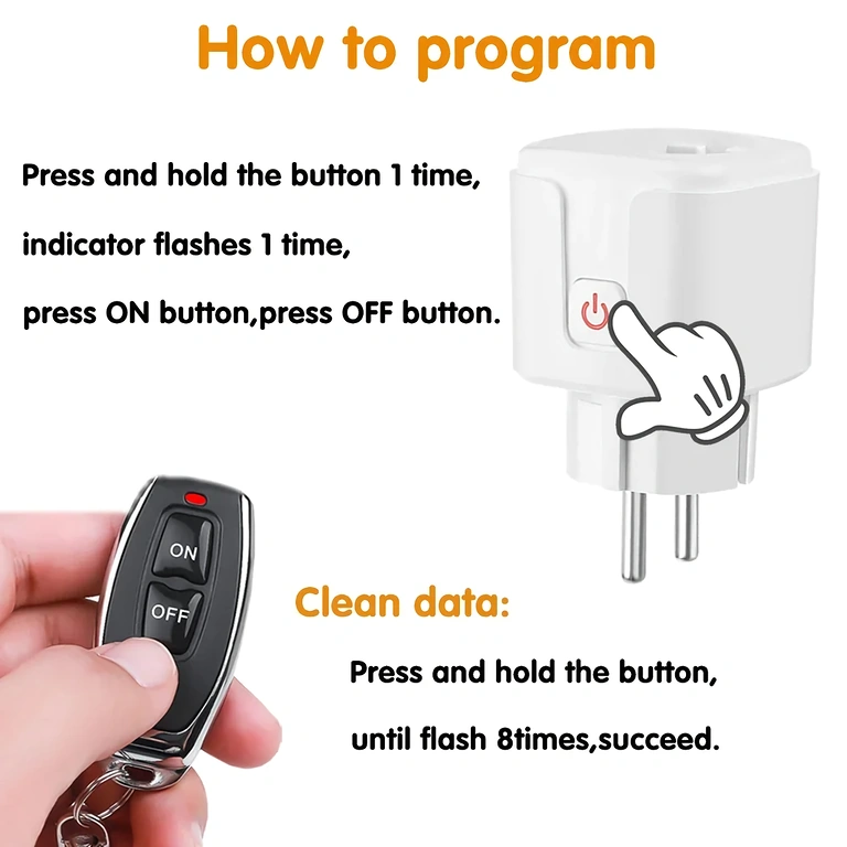 Gniazdko z pilotem RF433 łatwe w instalacji, plug & play