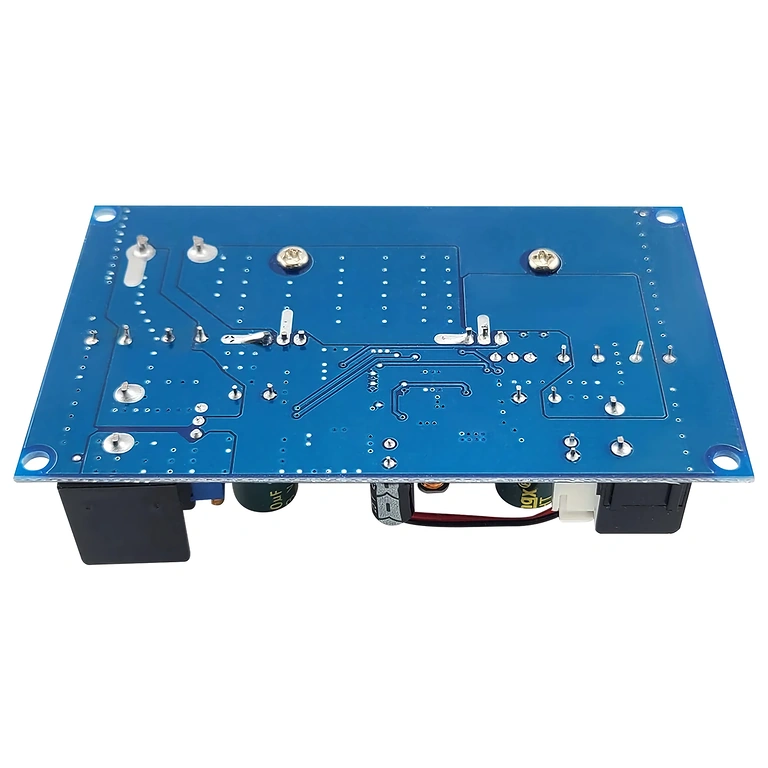 Szczegółowe zdjęcie tyłu konwertera DC-DC Step-Down 600W 25A, z widocznymi złączami i elementami chłodzącymi