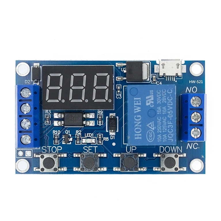 Widok ogólny modułu przekaźnika czasowego 6–30V