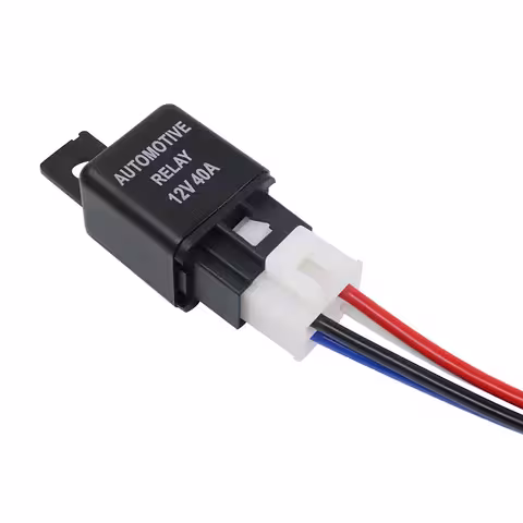 Przekaźnik samochodowy 12V 4-pin 40A z gniazdem – kompatybilny z instalacjami elektrycznymi 12V