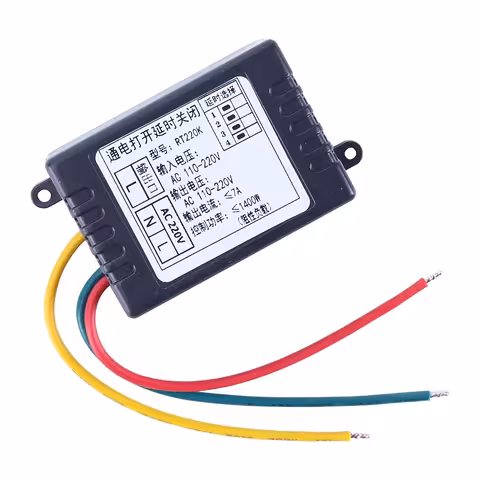 Moduł przekaźnika czasowego mechaniczny/analogowy 1–480 min – opóźnienie wyłączenia (OFF-delay), AC 220V 7A