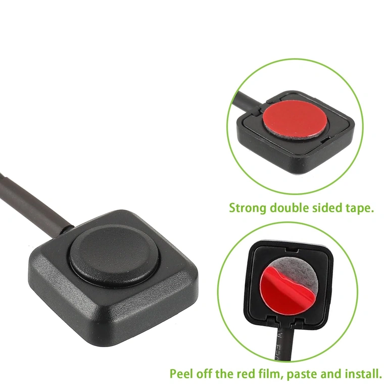 Tył mini przycisku z podwójną taśmą klejącą do montażu