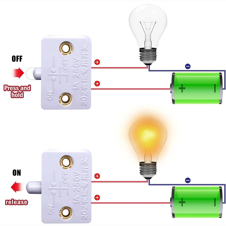 Przykład podłączenia przełącznika szafki